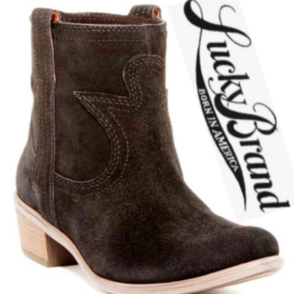 Lucky Brand Shoes - LUCKY BRAND Suede Western Mid-Calf Booties EUC!